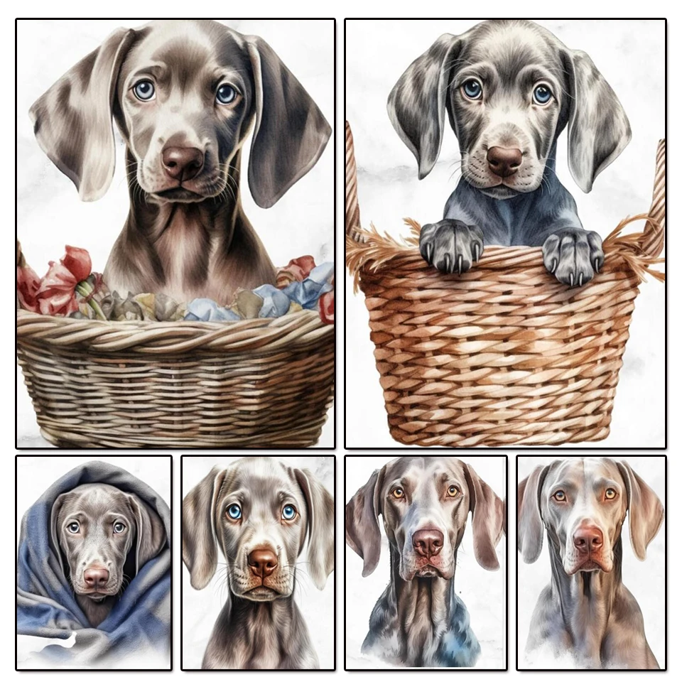 Weimaraner New 2024 5D Diamond Painting Dog Cross Stitch Square RoundDiamond Embroidery Mosaic Diy Gift Photo custom