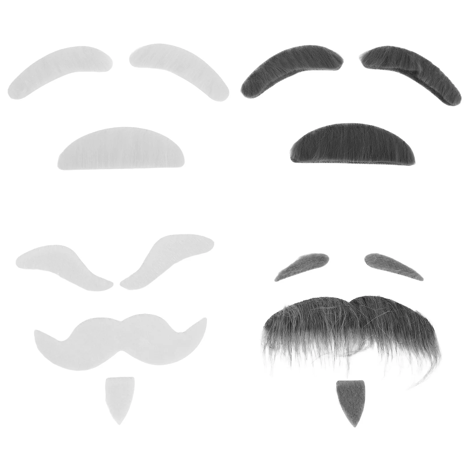 

1Set Fake Beard Mustache Eyebrow Halloween Cosplay Adhesive Set Realistic Old Man Costume Party Prop Halloween Mustache