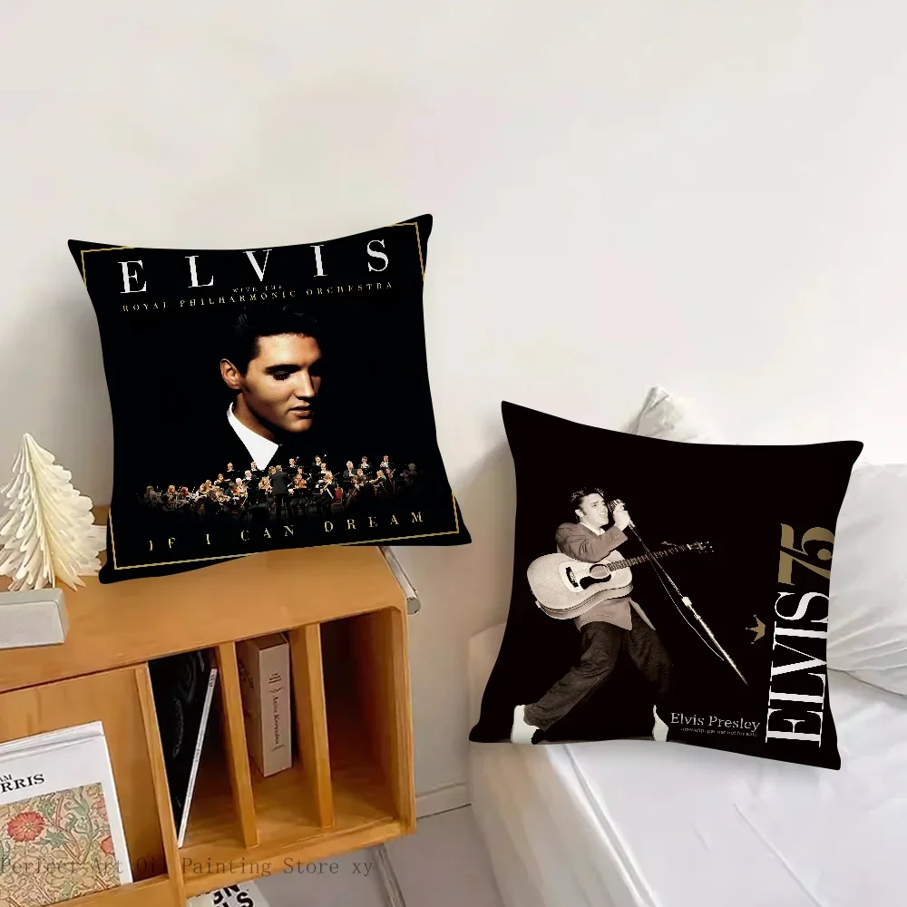 E-Elvis D-Decorative Pillow Case Fashion Square Pillowcase Bedroom Sofa Room Ins Decoration Leisure Cushion Cover 40x40