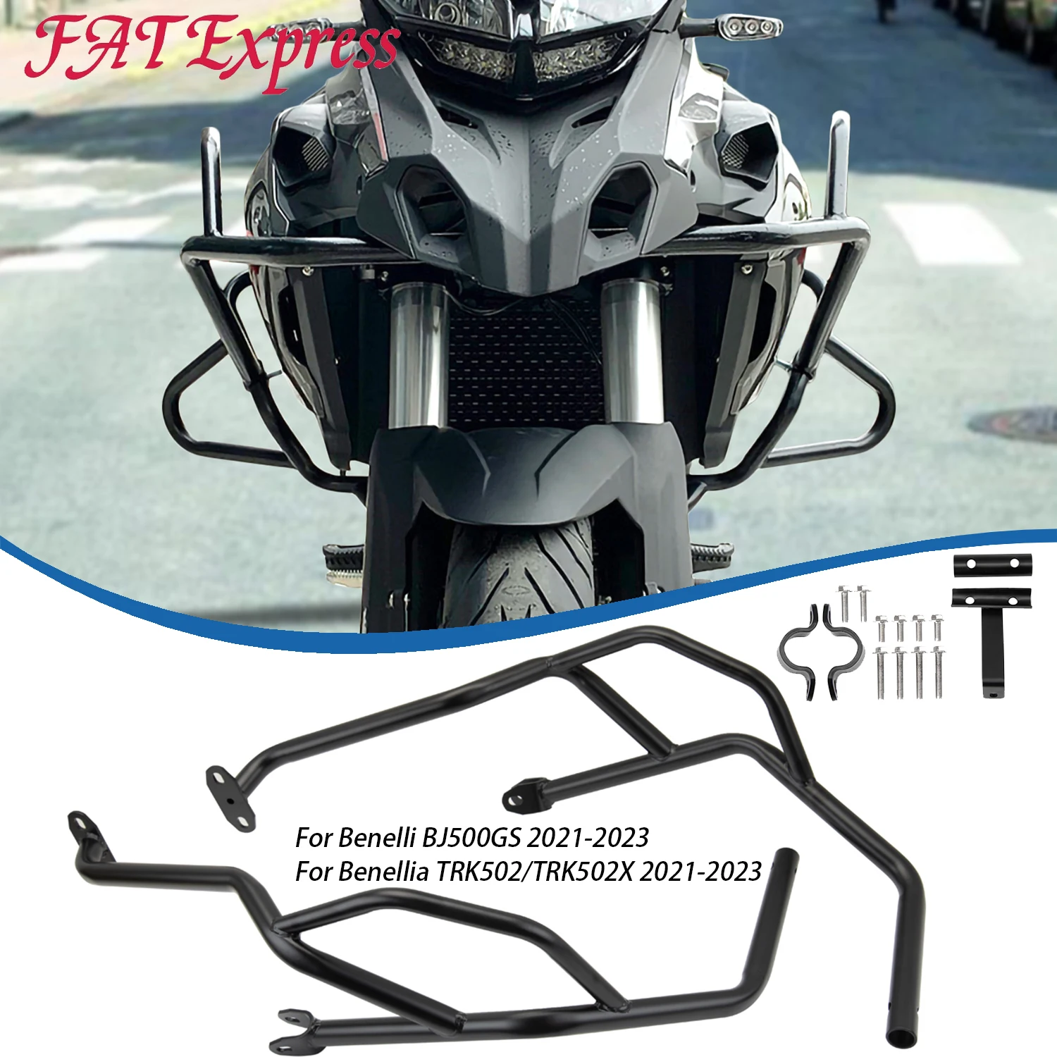 Motorcycle Frame Protection Bumper Highway Crash Bar For Benelli TRK 502 502X BJ500GS 2021 2022 2023 Engine Guard Chassis