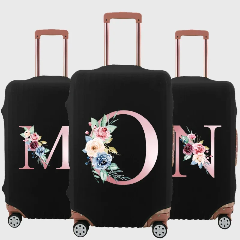 

Luggage Case Suitcase Protective Cover Pink Flower Letter print Pattern Travel Elastic Luggage Dust Cover Apply 18-32 Suitcase