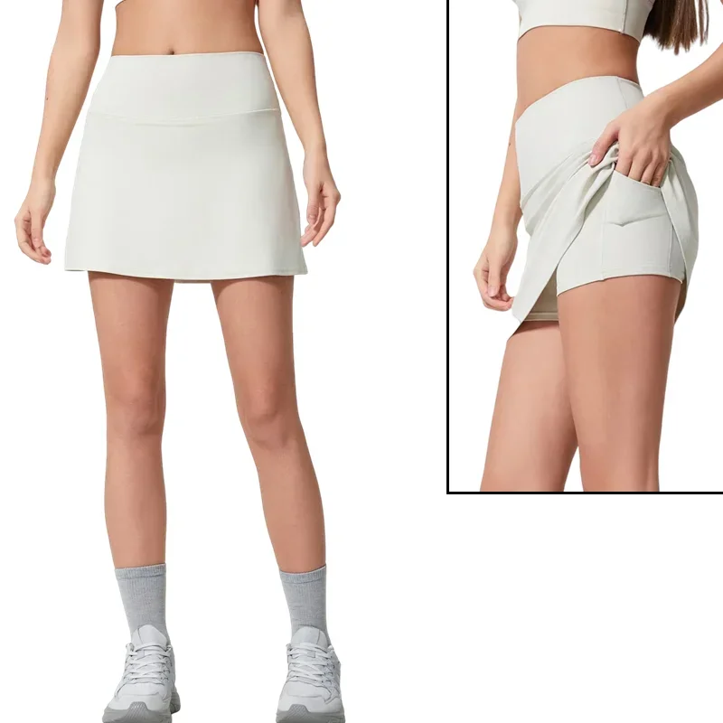 

Lemon Women Running Outdoor Sport Pantskirt Fitness Skirt Quick Dry Tennis Skirt Gym Sporty Outfit Inner Shorts Activewear Skort