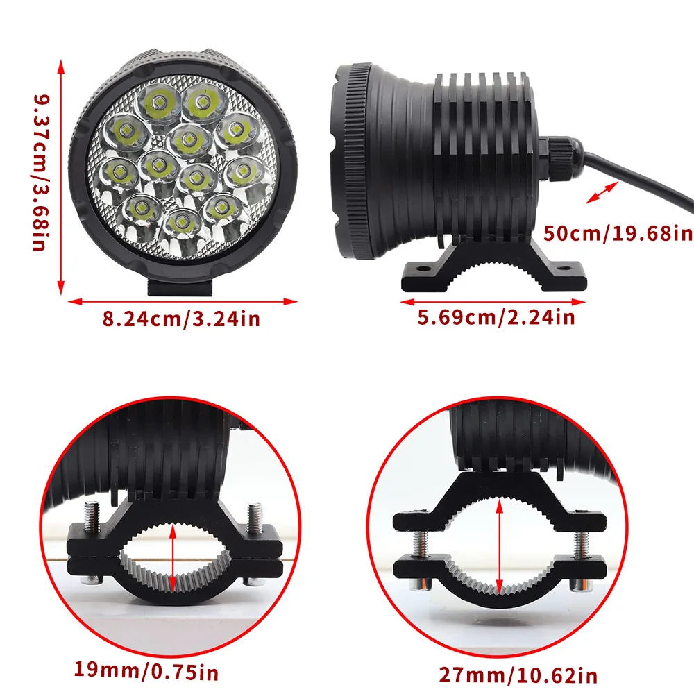 Additional Led Lights For Motorcycle Headlight Long Range High/Flash Auxiliary Led Spotlights For Motorcycle Vehicles Fog Lights