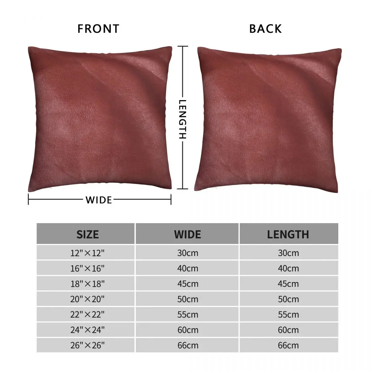 Oxblood Red Antique Leather Pillowcase Polyester Linen Velvet Pattern Zip Decor Sofa Seater Cushion Cover