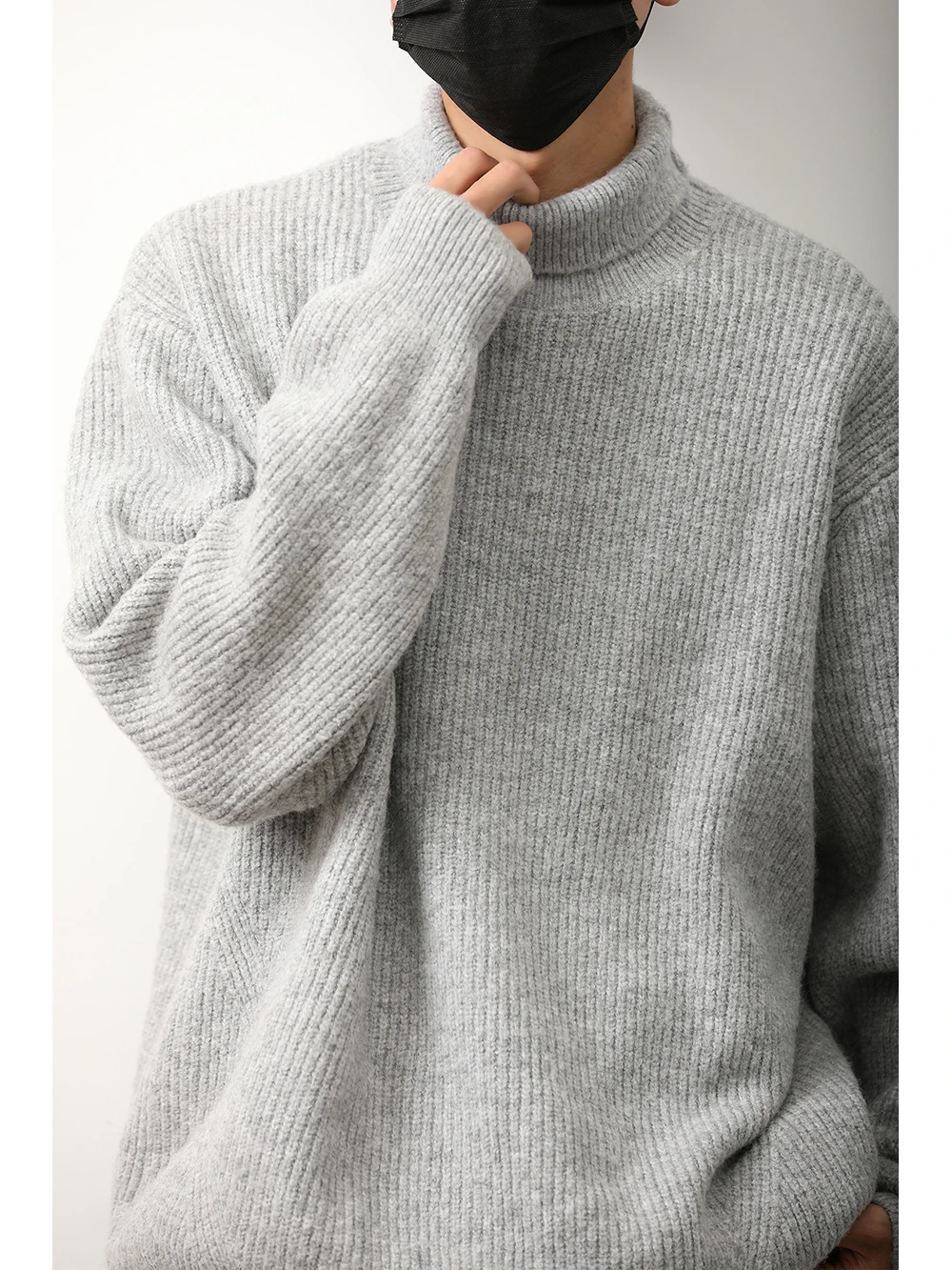 

Мужской вязаный свитер с высоким воротником в японском стиле LH Store, свободный повседневный базовый топ для весенне-осеннего сезона