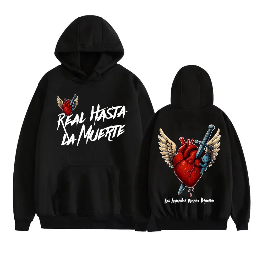 Anuel AA Rhlm 2 Real Hasta La Muerte Heart Hoodies Men Women Fashion Retro Bodywarmer Sweatshirts Casual Fleece Oversized Hoodie