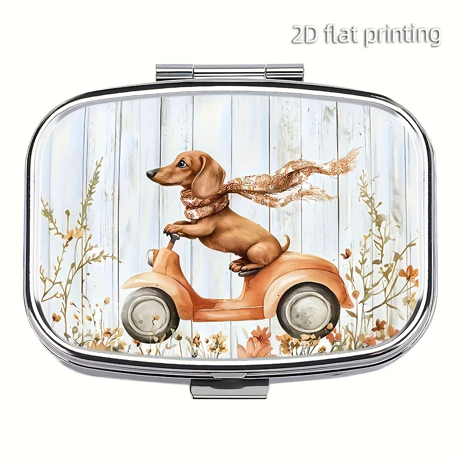 

1 Pill Case Pill Box Compartments Metal Medicine Box Portable Travel Decorated Sealed Small Pill Organizer Container Storage