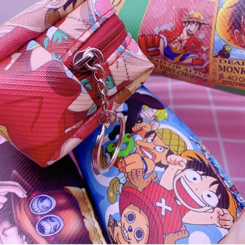 One Piece Anime Luffy Pencil Bag Cute Student Ins Style Decorate High Capacity Portable Storage Bag Cartoon Pencil Case Gift