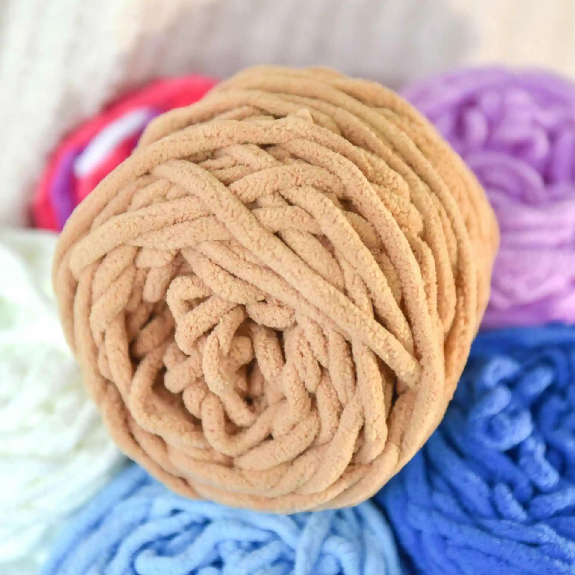 Handmade DIY Materials Ice Strip Yarn Thick Wool Yarn Ball Crochet Slippers Unisex Self-Made Scarf Fabric   Nian Brand