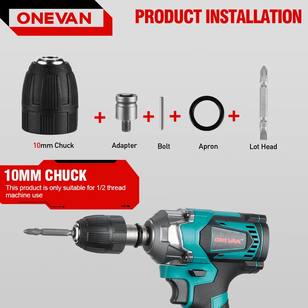 ONEVAN ประแจผลกระทบไฟฟ้า Hexs ซ็อกเก็ตอะแดปเตอร์ชุด 1/2 "เจาะ Chuck ไดรฟ์ชุดสําหรับประแจไฟฟ้าไขควงซ็อกเก็ตมาตรฐาน