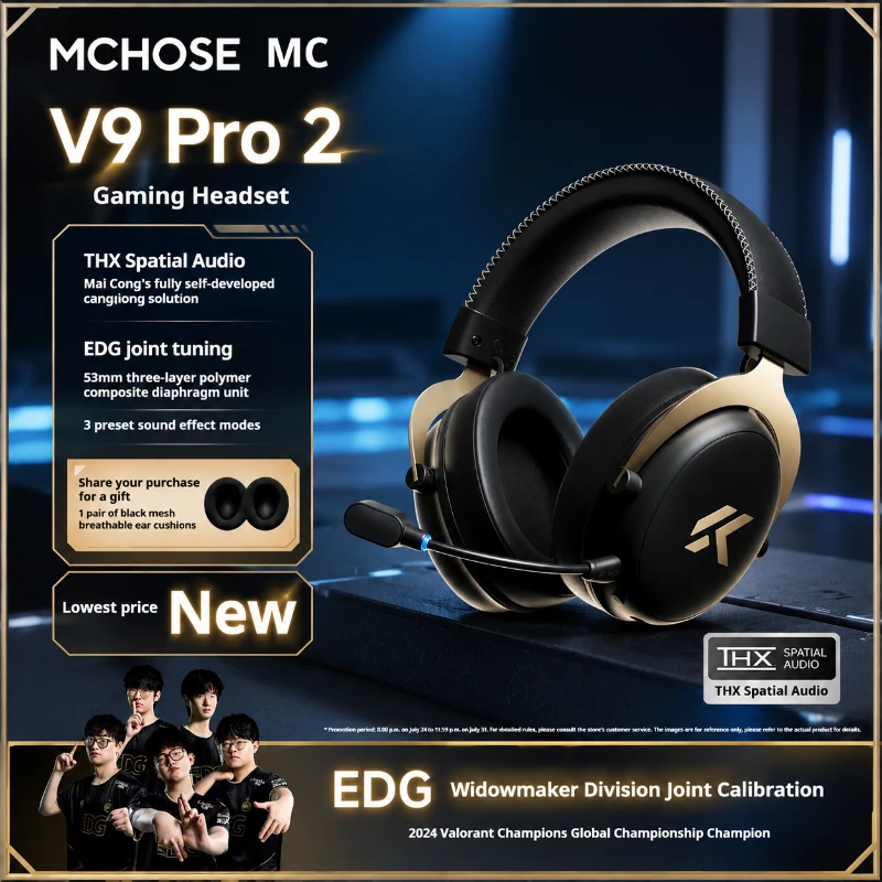 MCHOSE V9 Pro 2 Headset with Microphone Three Mode Bluetooth Wireless Computer PC Gamer Headphones Accessories V9 Pro 2 MCHOSE