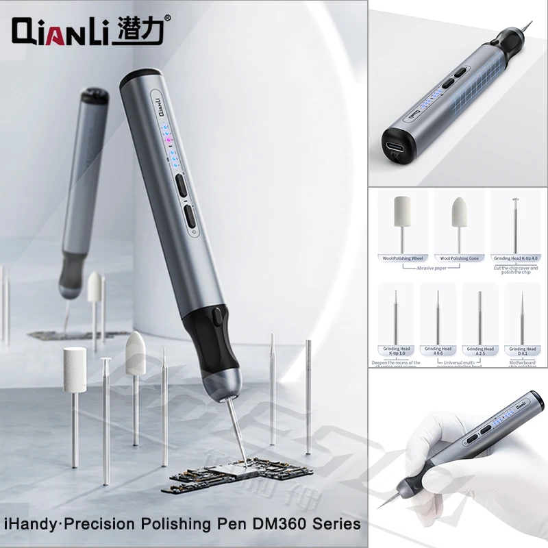 Qianli DM360 Drill Portable Intelligent Adjustable Electric Polishing Cutting Grinding Pen Wireless Phone Motherboard Repair Too