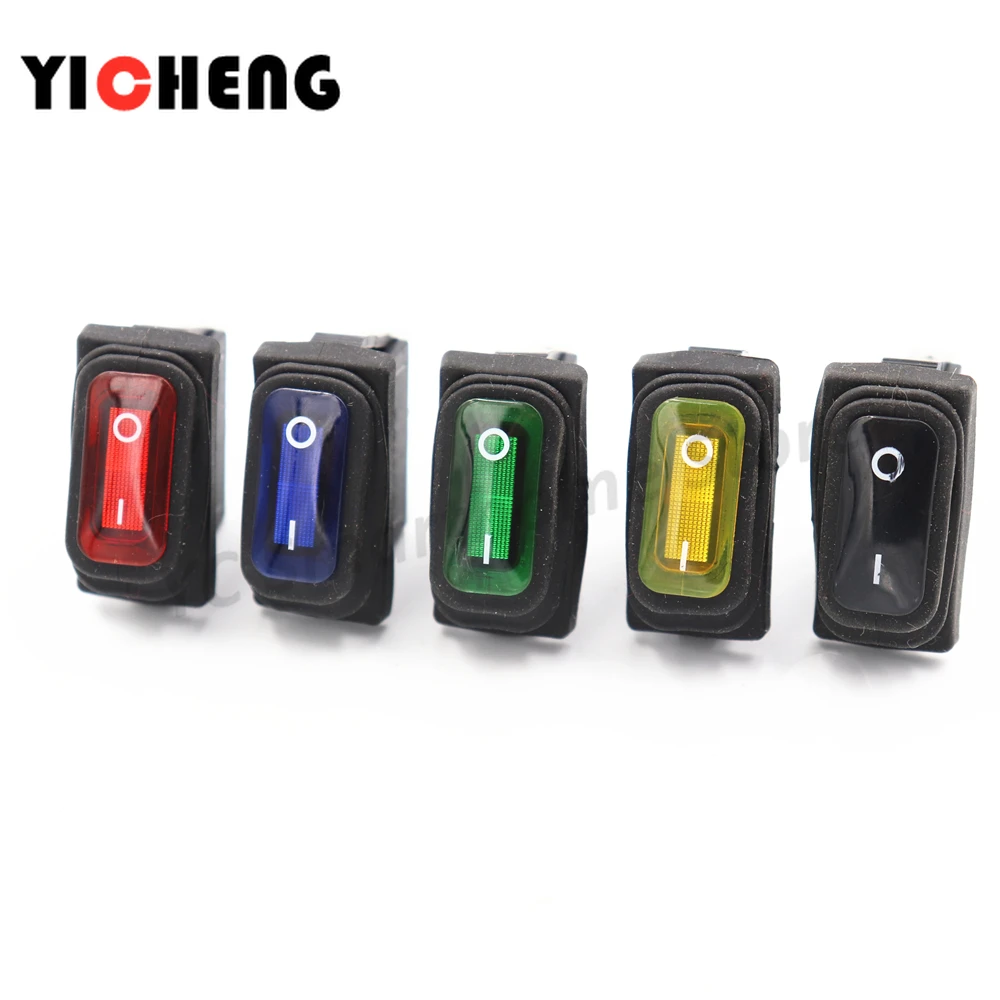 5Pcs waterproof rocker 12v /220v switch , 3Pin rocker switch ON-OFF LED light/ON-ON no light