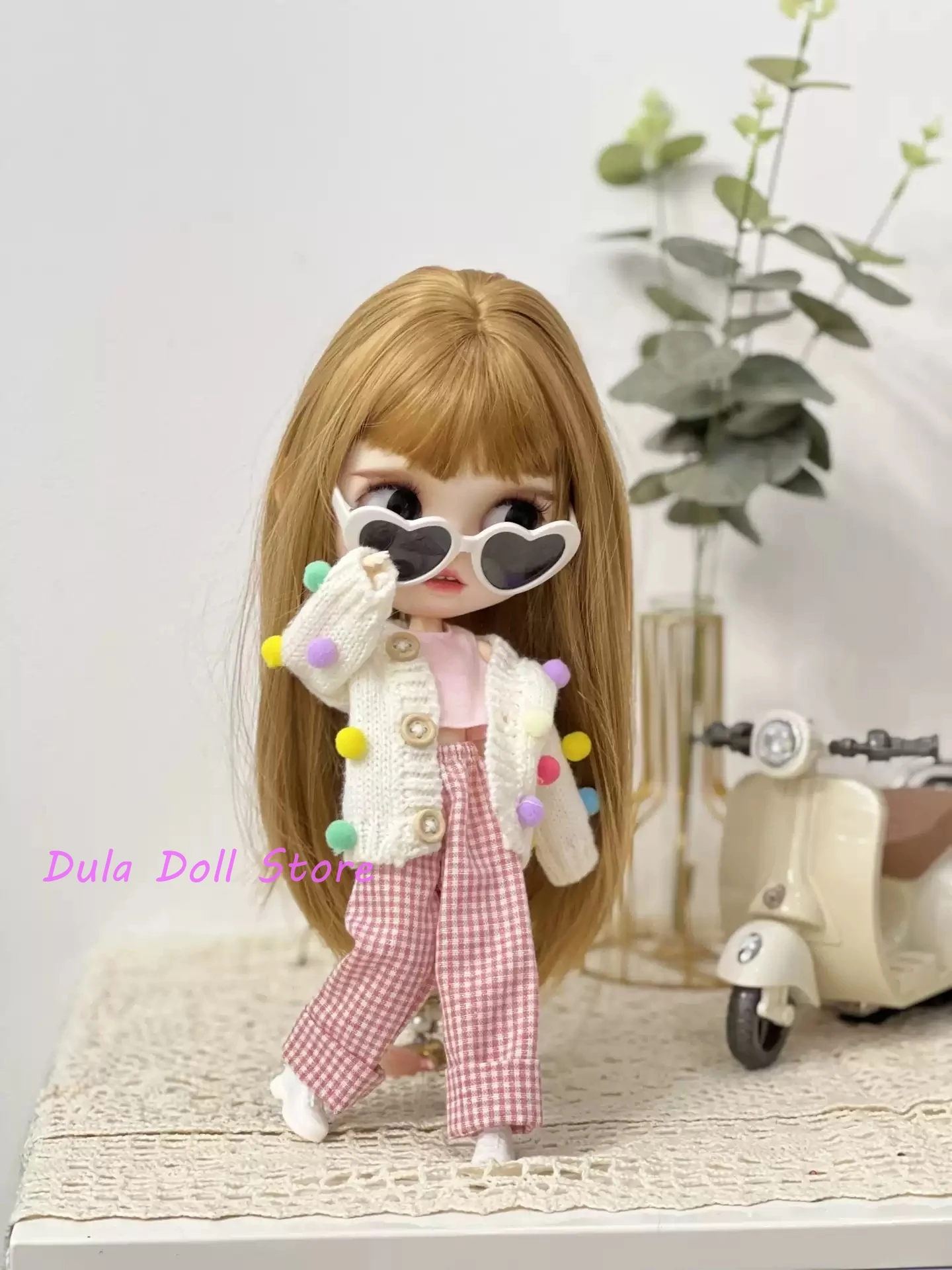 Dula Doll Clothes Dress Coloured ball sweater set Blythe ob24 ob22 Azone Licca ICY JerryB 1/6 Bjd Doll Accessories