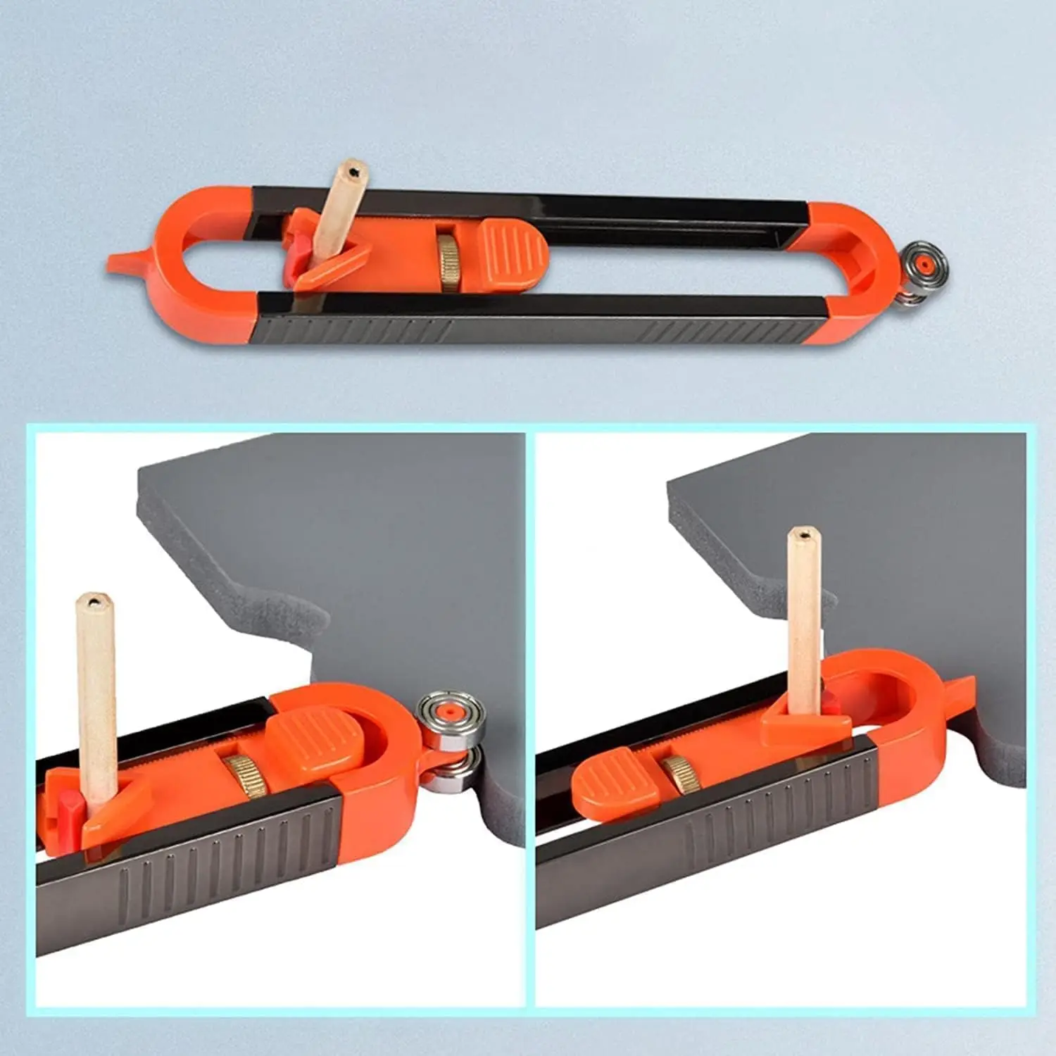 Contour Scribing Ruler,Gauge with Lock,Measuring Tool W/Adjustable Lock,Profile Duplicator for Woodworking,Finish Carpenters 1pc