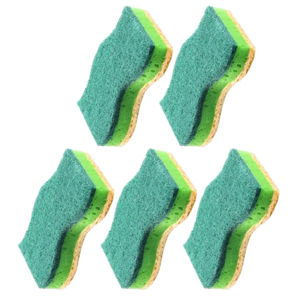 

5Pcs Kitchen Dish Sponge Premium Double-Sided Scrub Pads for Dishes Pots Sinks Multi-Purpose Cleaning Sponge Kitchen Sponges