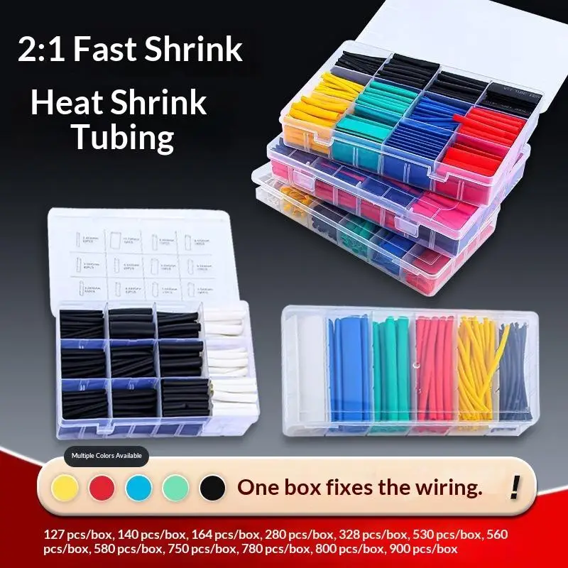 580/560Pcs Heat Shrink Tubing Kit EVA Material 6 Colors 11 Sizes For Electrical Insulation Wire Repair And Connection