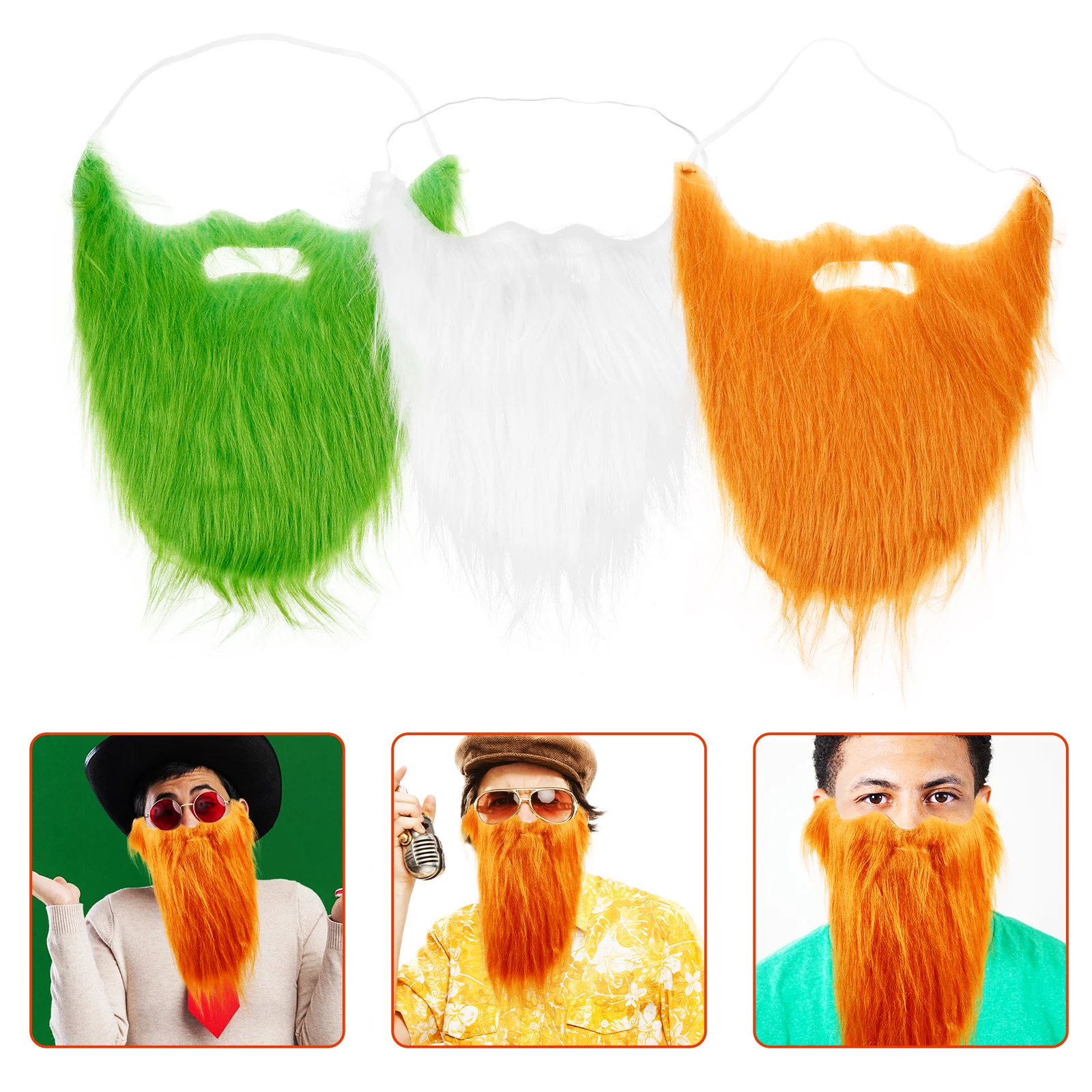 3 قطع من دعامة اللحية المزيفة، شارب واقعي نابض بالحياة، مريح مناسب لحفلات الهالوين التنكرية وحفلات أعياد الميلاد، شارب واقعي