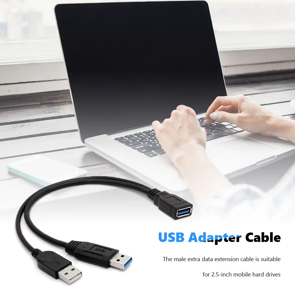 

Удлинительный кабель Extra Power Data Y USB 3.0 «мама» на двойной USB типа A «папа» Черный удлинительный кабель с разветвителем данных мощности
