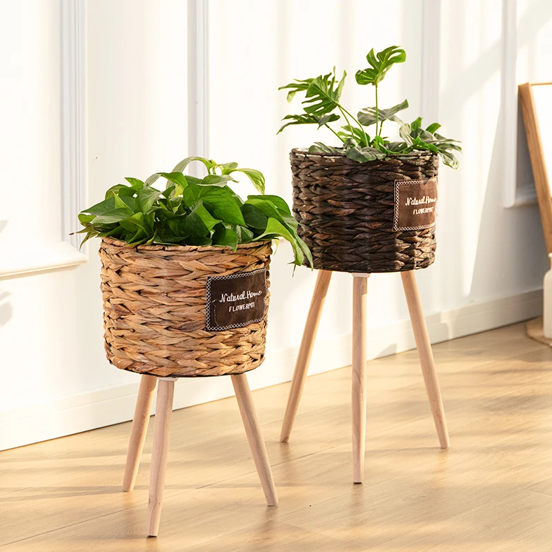 

Nordic Woven Flower Pots, Grass Woven Baskets, Flower Arrangement, Green Plants, Bamboo Baskets, Home Decoration, Floor to Floor