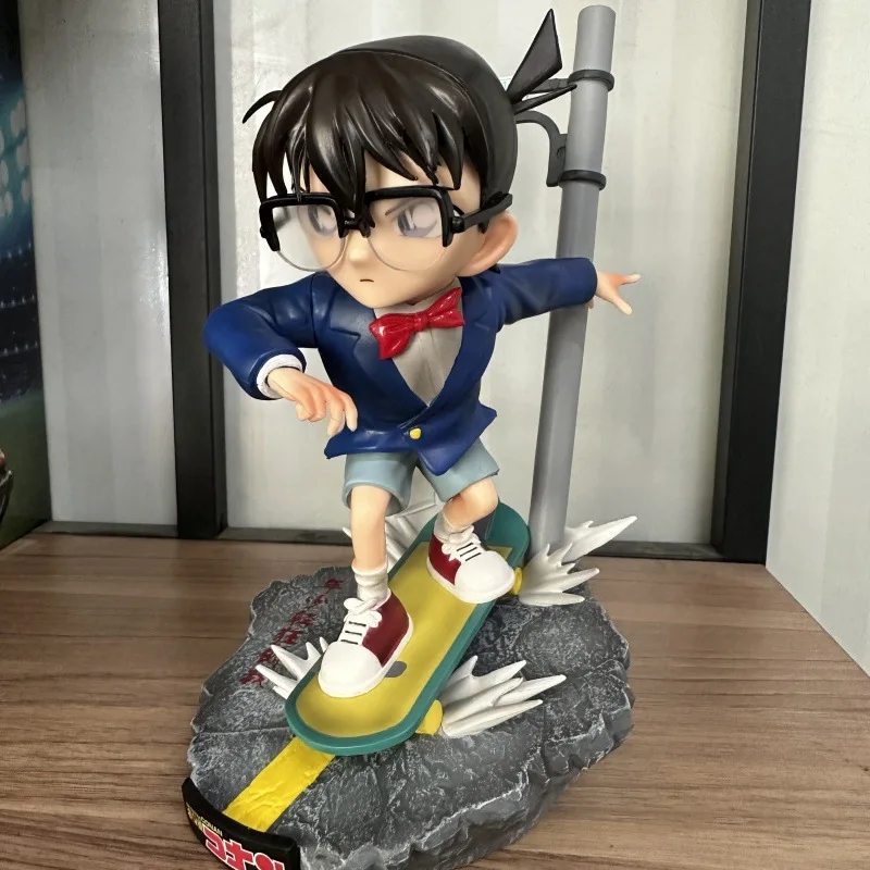 

New 20cm Ds Detective Conan Gk Skateboard Conan Edogawa Pvc Action Figure Anime Figure Model Toys Collection Doll Gift