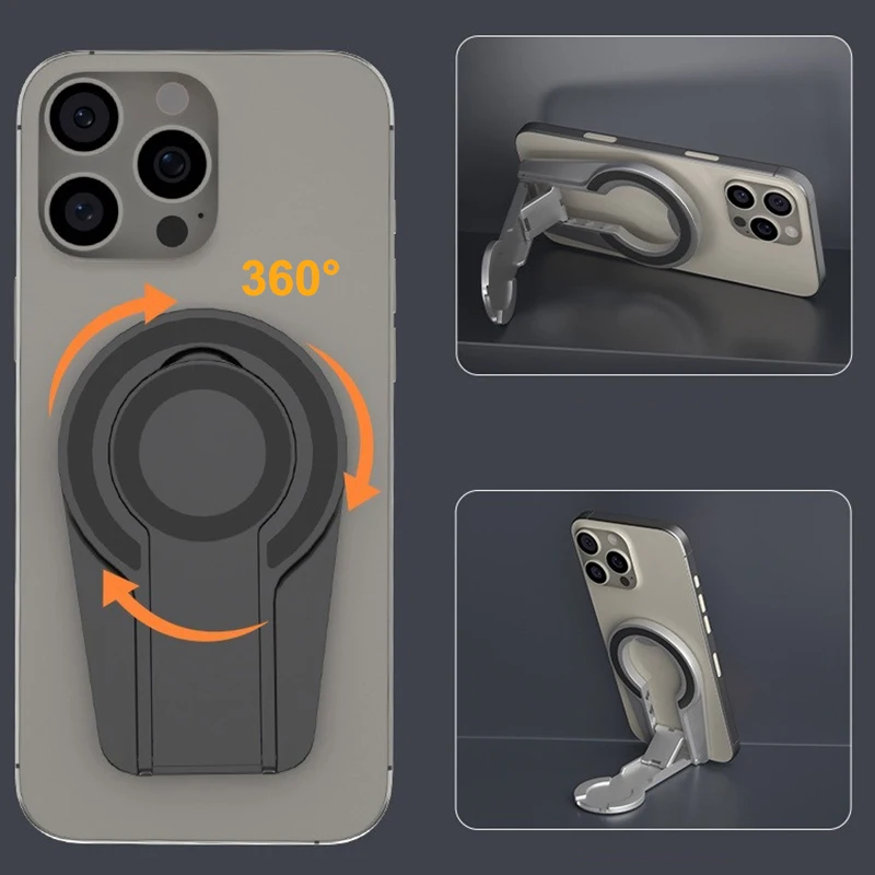 범용 접이식 자기 전화 홀더 회전식 데스크탑 스탠드 아이폰 MagSafe 삼성 자동차 스탠드에 대한 양면 자기