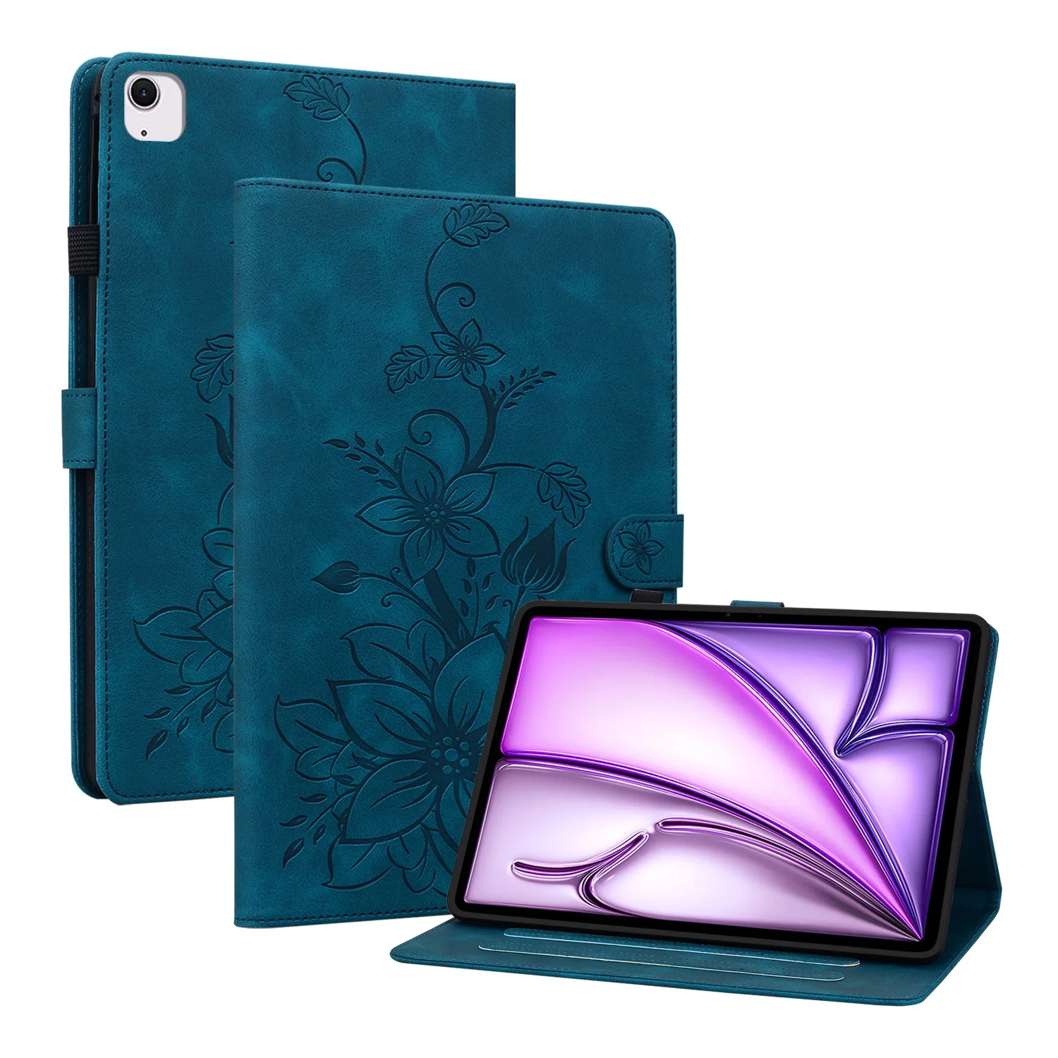 Lily Leather Stand Case For iPad 2024 2025 A16 Pro Air 4 5 6 MINI 7 8 9 10th 11th Generation 10.2 10.9 11 12.9 13 inch Cover