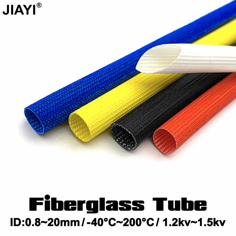 1~20mm ID Silicone Resin Braided Fiberglass Sleeve 200℃ Flame Resistant Insulating Tube For Electrical Wire Cable Protection