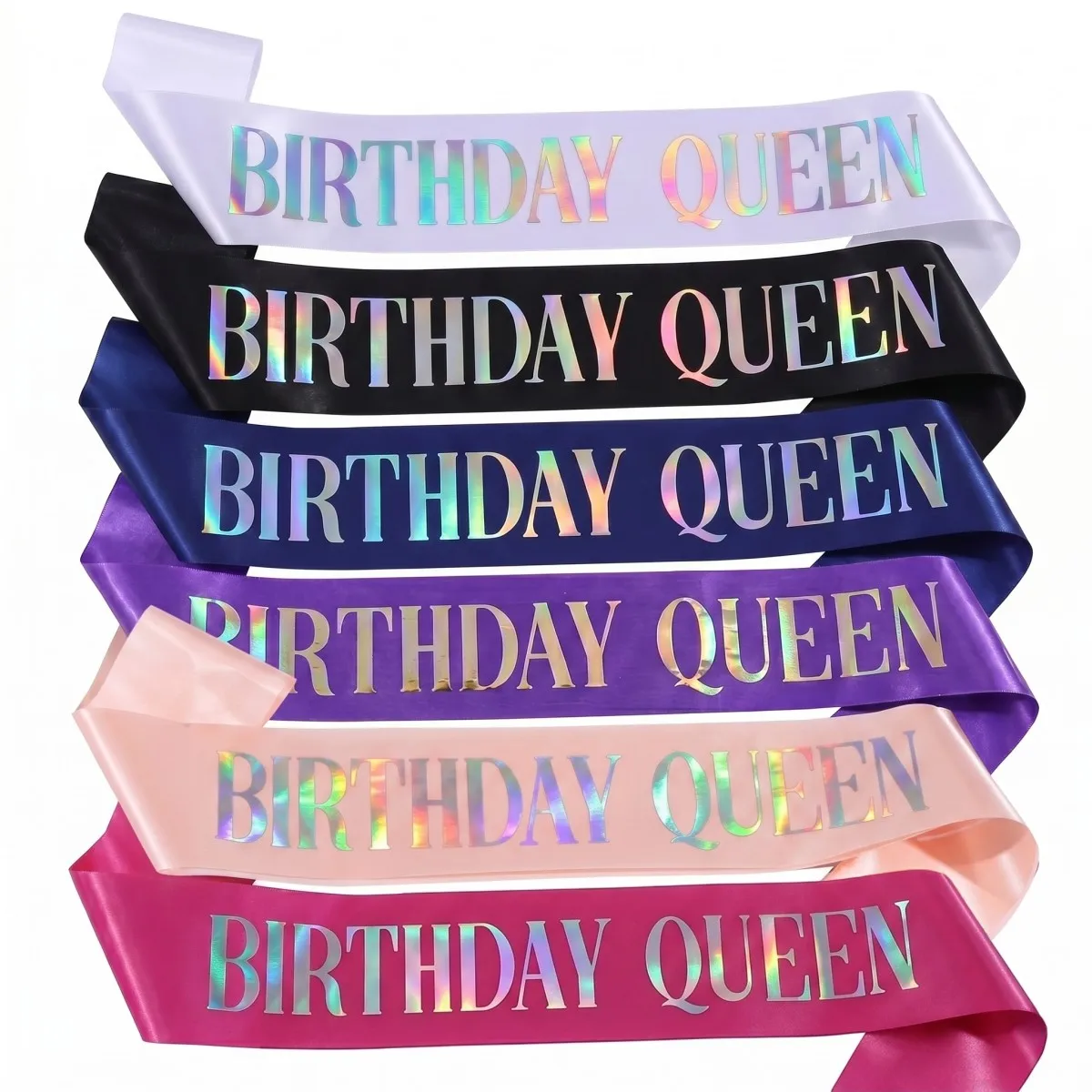 Geburtstagsmädchen Königin Schärpe Band Satin Folie Party Dekorationen Alles Gute zum Geburtstag Partyzubehör für Frauen Mädchen – Detail 2