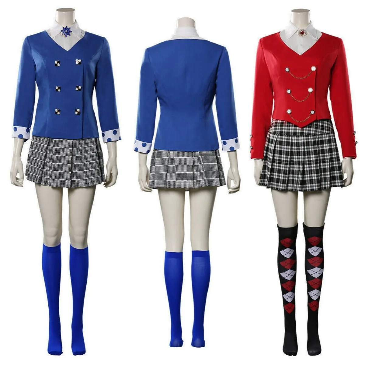 Veronica Sawyer Cosplay Heathers The Musical Veronica Sawyer Cosplay Costume Blue Red Uniform Outfit Costumes Custom Made