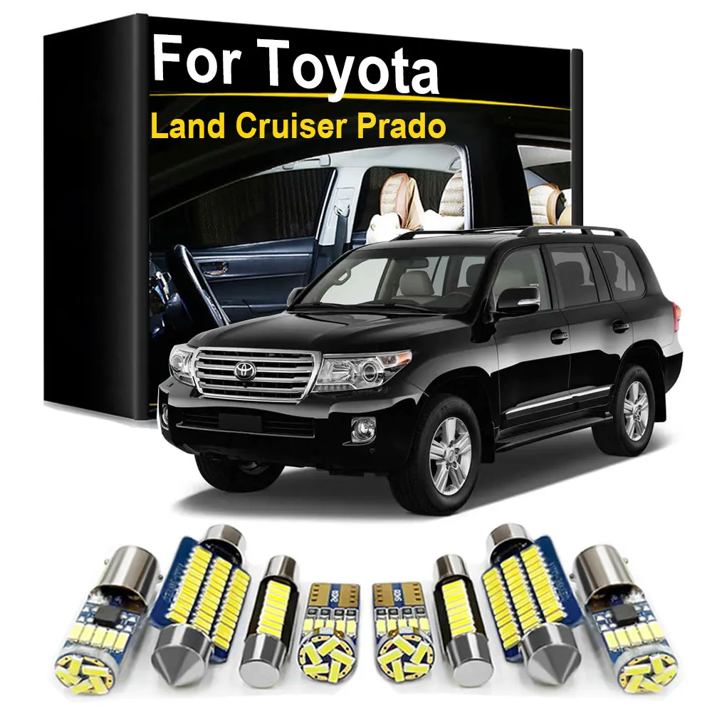 LED-Innenbeleuchtungsset für Toyota Land Cruiser Prado 120 150 90 FJ Cruiser 70 80 100 200 Canbus Kartenleseleuchte, Deckenleuchte, Kennzeichenleuchte