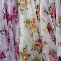 Scarf Cosplay Chiffon Floral Flowing Light 30D Thin Stage Dancing Soft Silky DIY Tiissue Decoration Textile