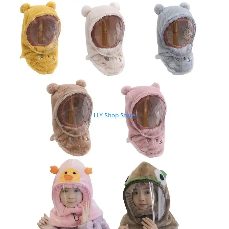 T8UD Anti-droplet Spaceship Hat + Neck Warmer for Kids Girls Boys Anti-droplet Mask