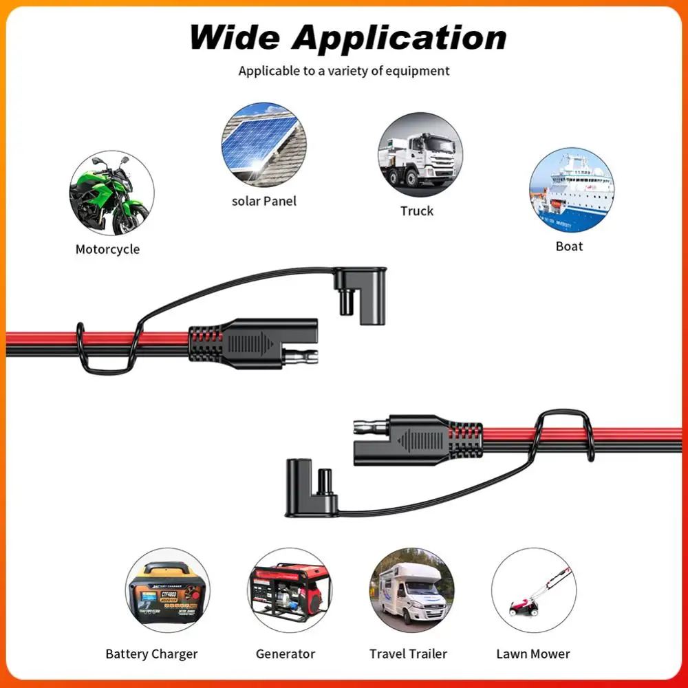 

Quick Connect Harness Battery Charging Cable SAE To SAE 12V-36V 16AWG Solar Vehicle Battery Power Cable Car Battery Solar Cables