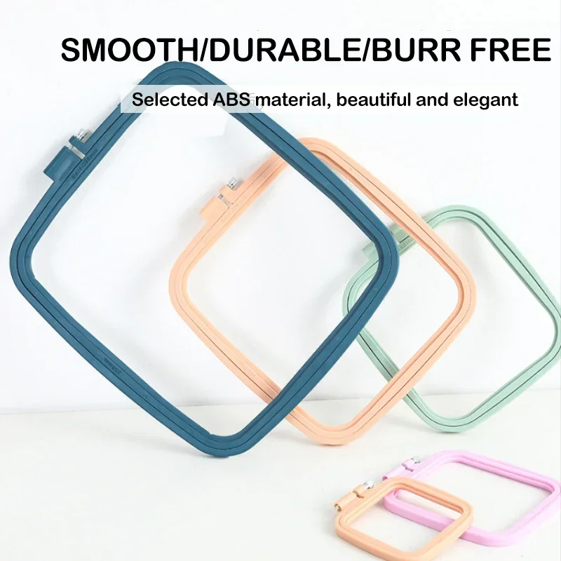 Embroidery Hoops Plastic Square Cross Stitch Rack Embroidery Hoop Frame Rings for DIY Cross Stitch Sewing Craft Tools 5 Sizes