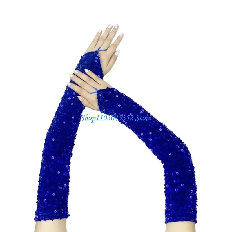 Guanti lunghi da sposa Guanti con paillettes Guanti per spettacoli teatrali Spettacoli serali Guanti da donna Guanti da donna