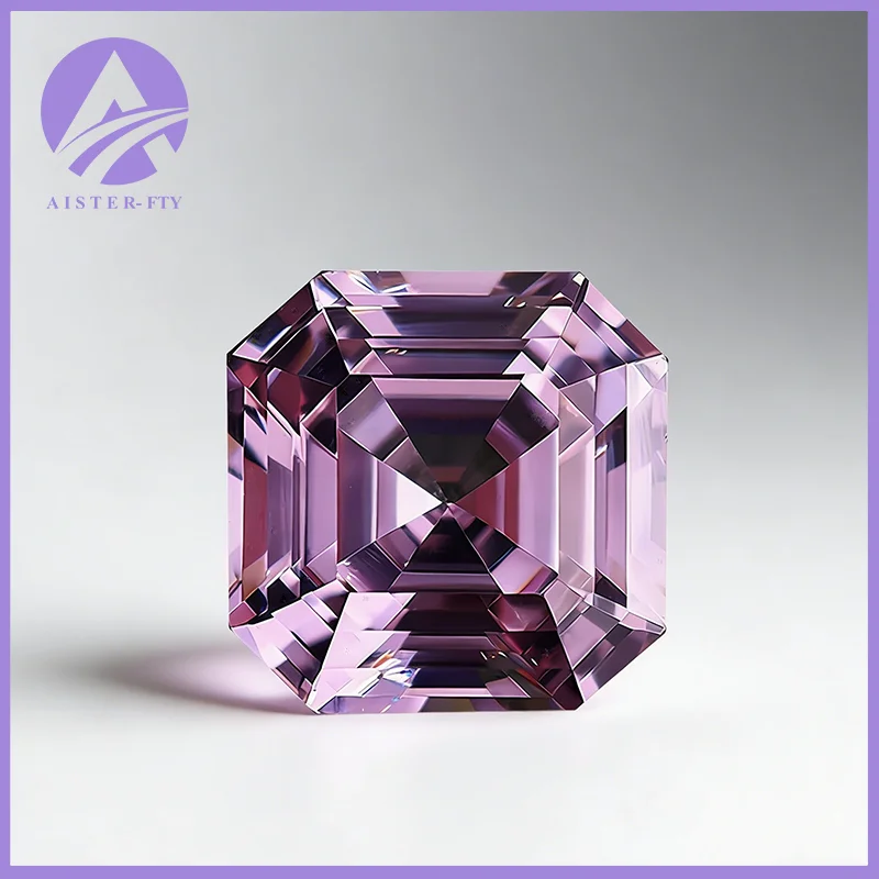 

Lavender Purple Color Asscher Cut Yttrium Aluminium Garnet YAG Gemstone Stones Loose Gemstones for Making Jewelry DIY