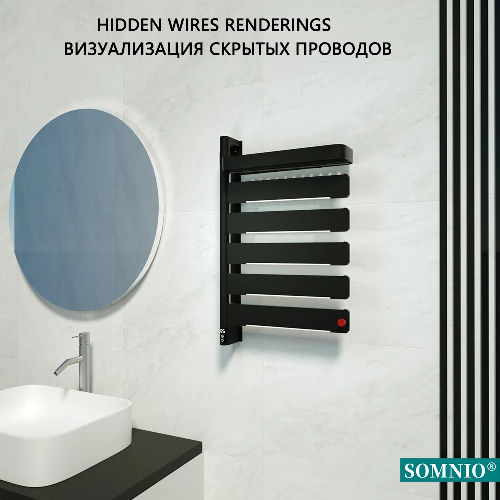 Imagem -05 - Smart Control Towel Warmer para Casa Toalha Rail Touch Panel Rack Acessórios do Banheiro 45 ° C65 ° c