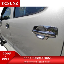ABS Car Accessories Chrome Black Door Handle Bowl Cover For Toyota Hilux Vigo 2005 2006 2007 2008 2009 2010 2011