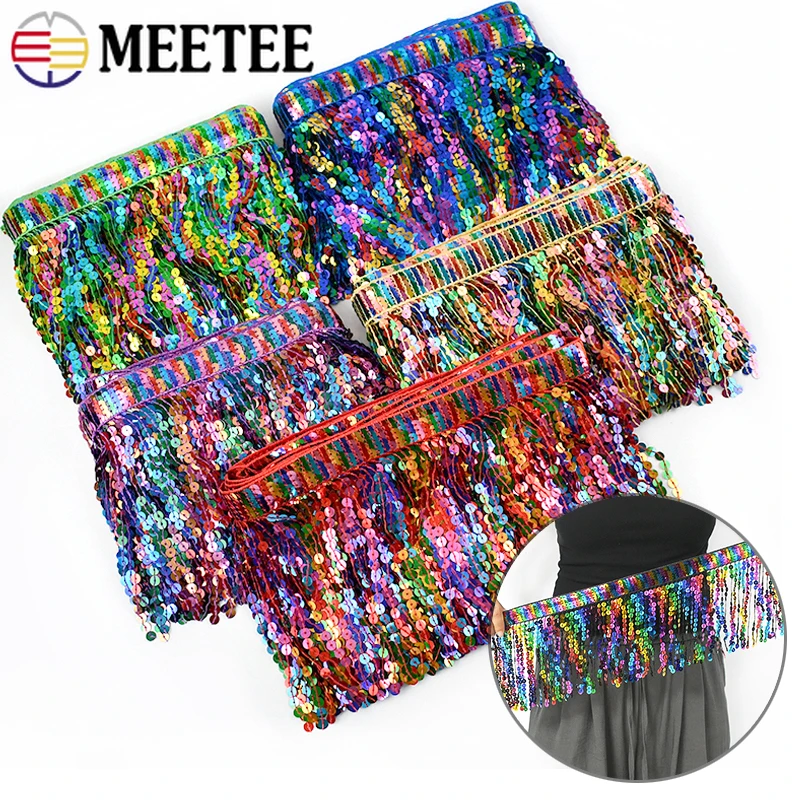 

2/5Yards 16cm Ethnic Sequin Tassel for Dress Clothes Fringe Ribbon Decoration Lace Trimmings DIY Sewing Embroidered Accessories