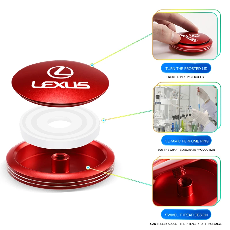 Car Air Freshener Solid Perfume Rotating Aromatherapy Decor For Lexus LS LC RZ IS350 ES300 GS350 CT200h GX460 LX570 RX500h NX300