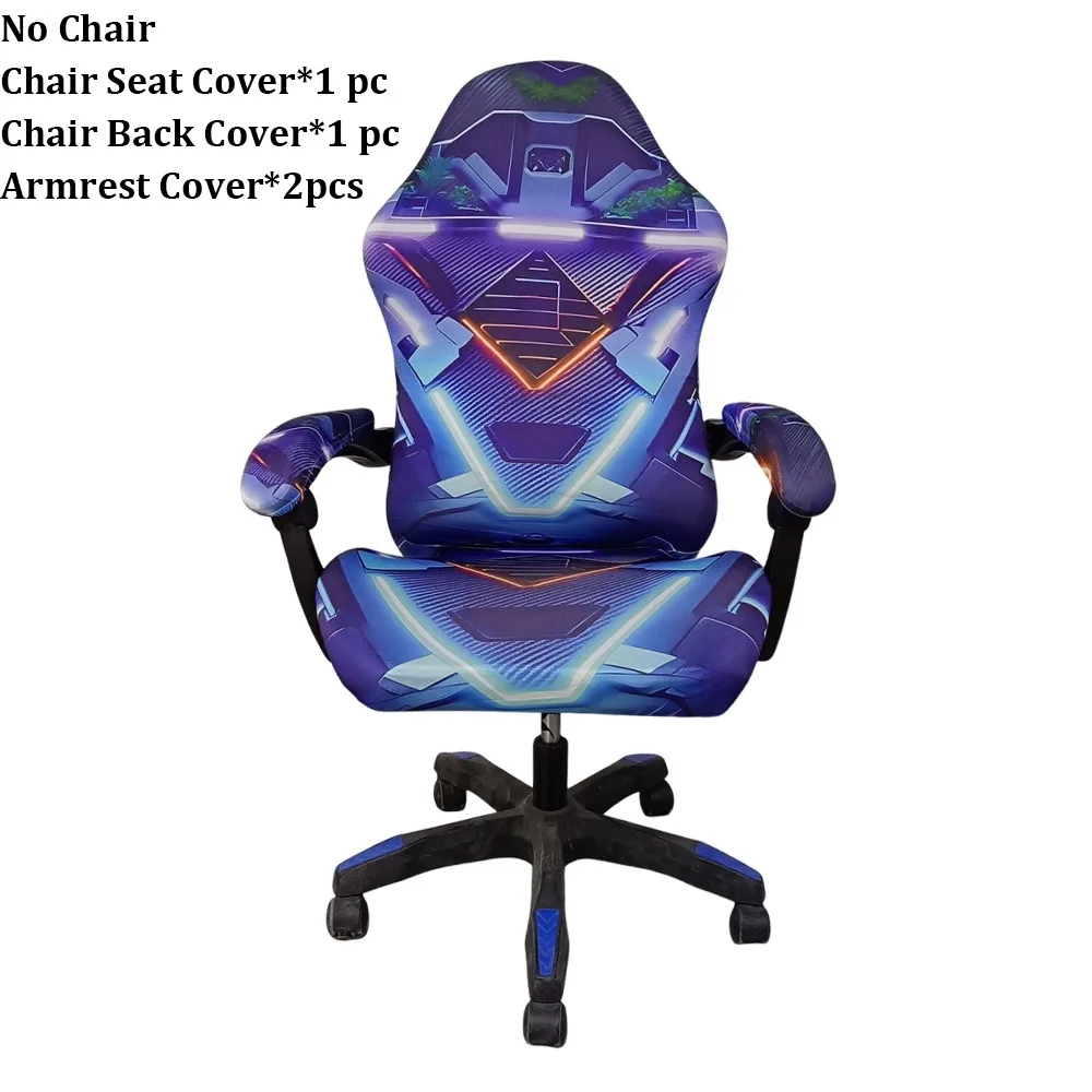 

Cool Stretchy Gaming Chair Covers Dust-proof Breathable Slipcovers Wear-resistant Anti-slip Seat Protect Cover for Office Home