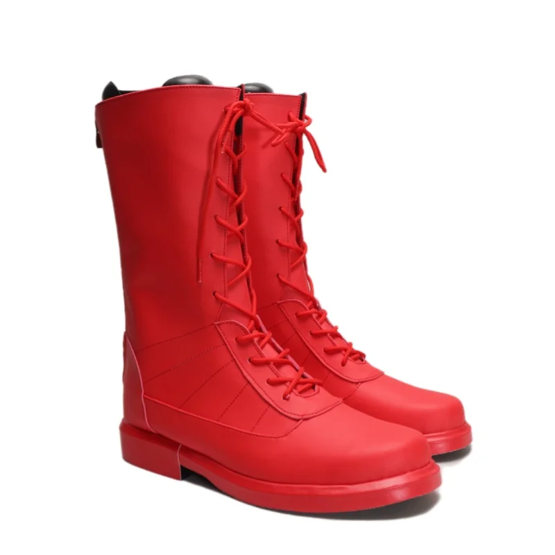 Dare diavolo Cosplay Matt Murdock Scarpe da supereroe Stivali Uomo Ragazzi Carnevale di Halloween Stivali rossi fatti a mano
