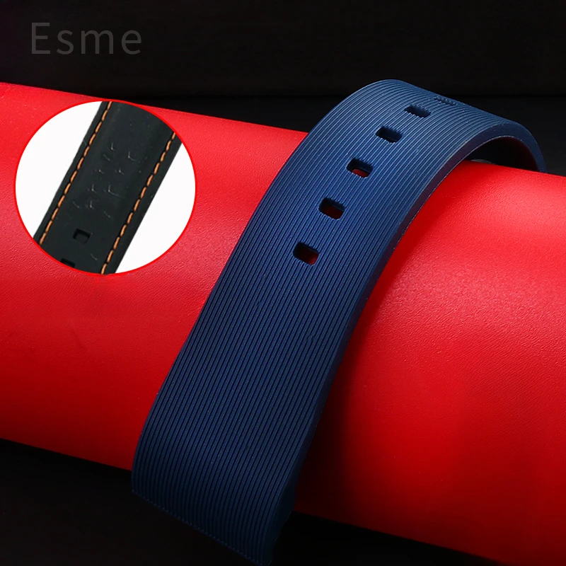 繊細な選択された上品なシリコン時計バンド 20 23 ミリメートルカルティエサントスサンドラバーバンド男性女性スタイルスチールバックルストラップ