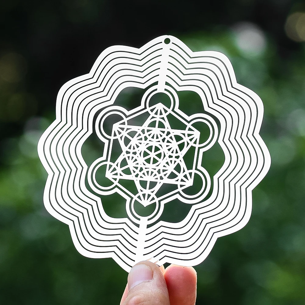 Kostka Metatrona wiatr Spinner archanioł święta geometria Amulet religijna medytacja duchowa dekoracje wiszące obrotowy łapacz wiatru