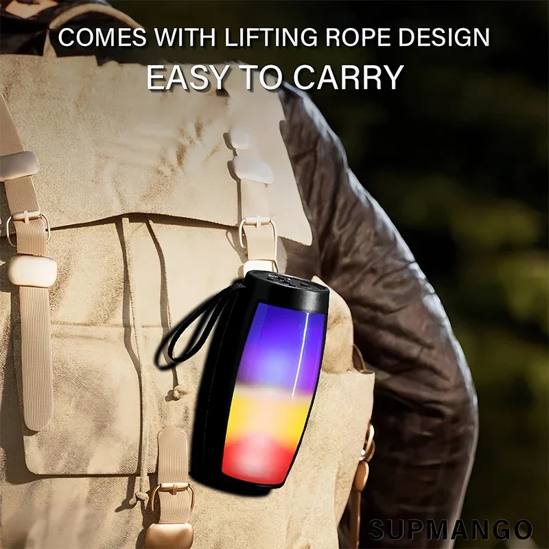 Altoparlante wireless con luci colorate Bluetooth RGB con luce LED Stereo esterno portatile Supporta l'espansione del disco TF e U