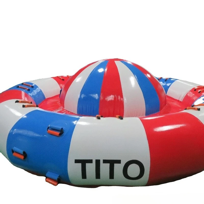 

6-10 Persons Inflatable Rotating Water Toys Disco Boat Towable Tube Water Entertainment Crazy UFO Inflatable Disco Boat
