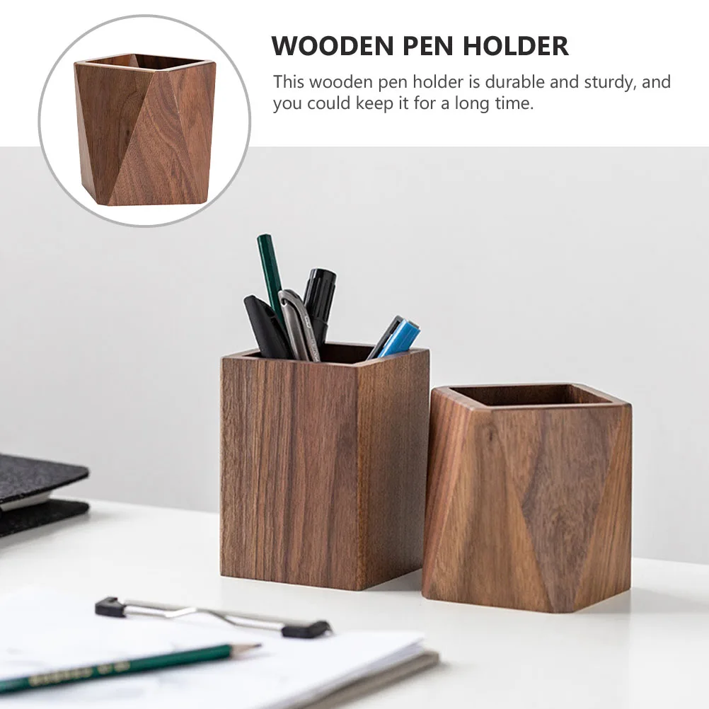 Pen Container Desktop Houten Penhouder Briefpapier Opslag Emmer Creatieve School Kantoorbenodigdheden Opbergdoos Organizer