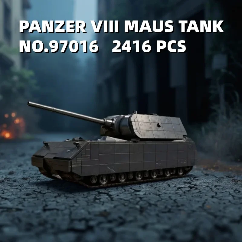 

Конструктор «Немецкий танк Panzer VIII MAUS» (2416 деталей), модель №97016, развивающая военная игрушка, коллекционный набор для сборки военной техники
