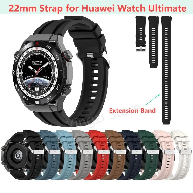 Pulseira de Silicone Original de 22mm para Huawei Ultimate Smartwatch, Pulseira Submersível para Watch Ultimate 2 Design 46mm, Pulseira de Substituiçã